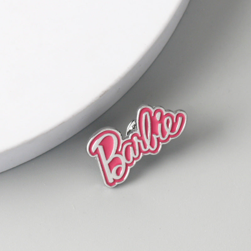 Alloy pink English letter brooch MIC-ChuQ006