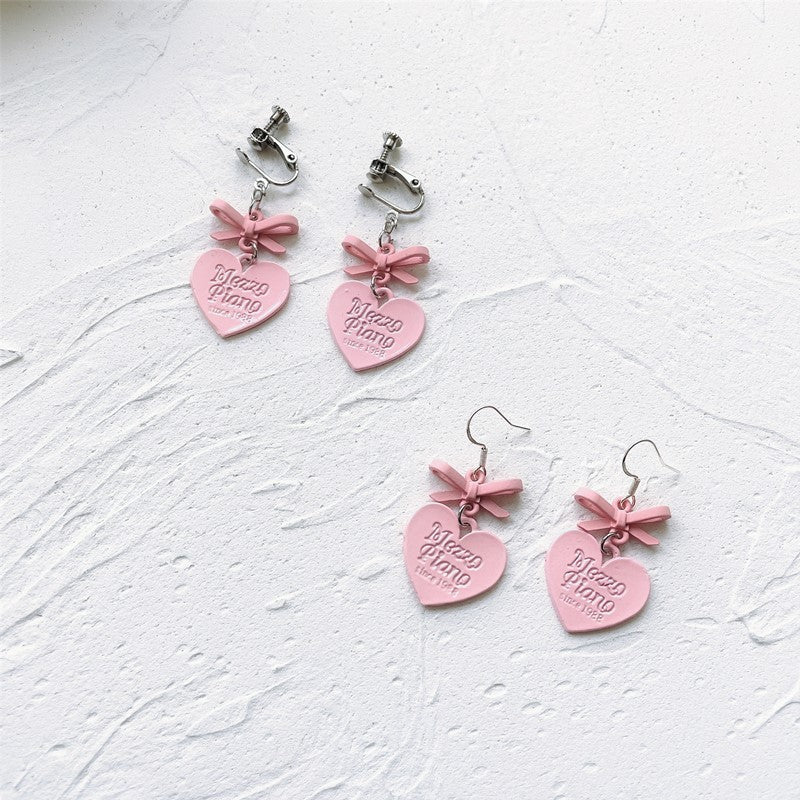 Alloy love bow earrings MIC-WWHM015