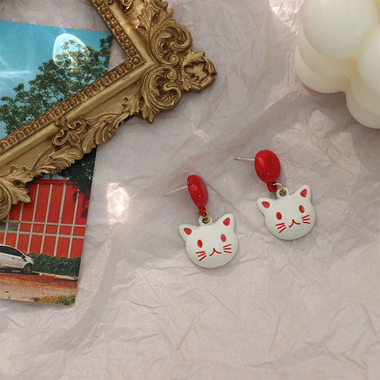 Acrylic White Art Painted Earrings MIC-QingJ014