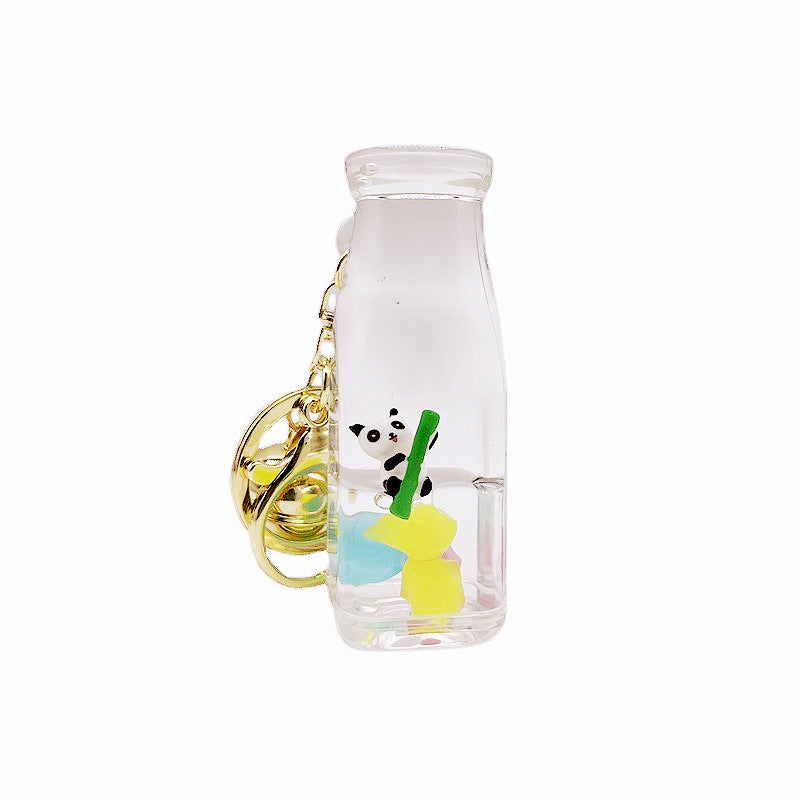 Keychains Acrylic Oil Floating Luminous Panda MOQ≥2 DMF032