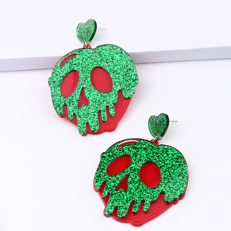 Acrylic Halloween Pumpkin Splice earrings (Minimo de Compra 2) MYA-DuA037