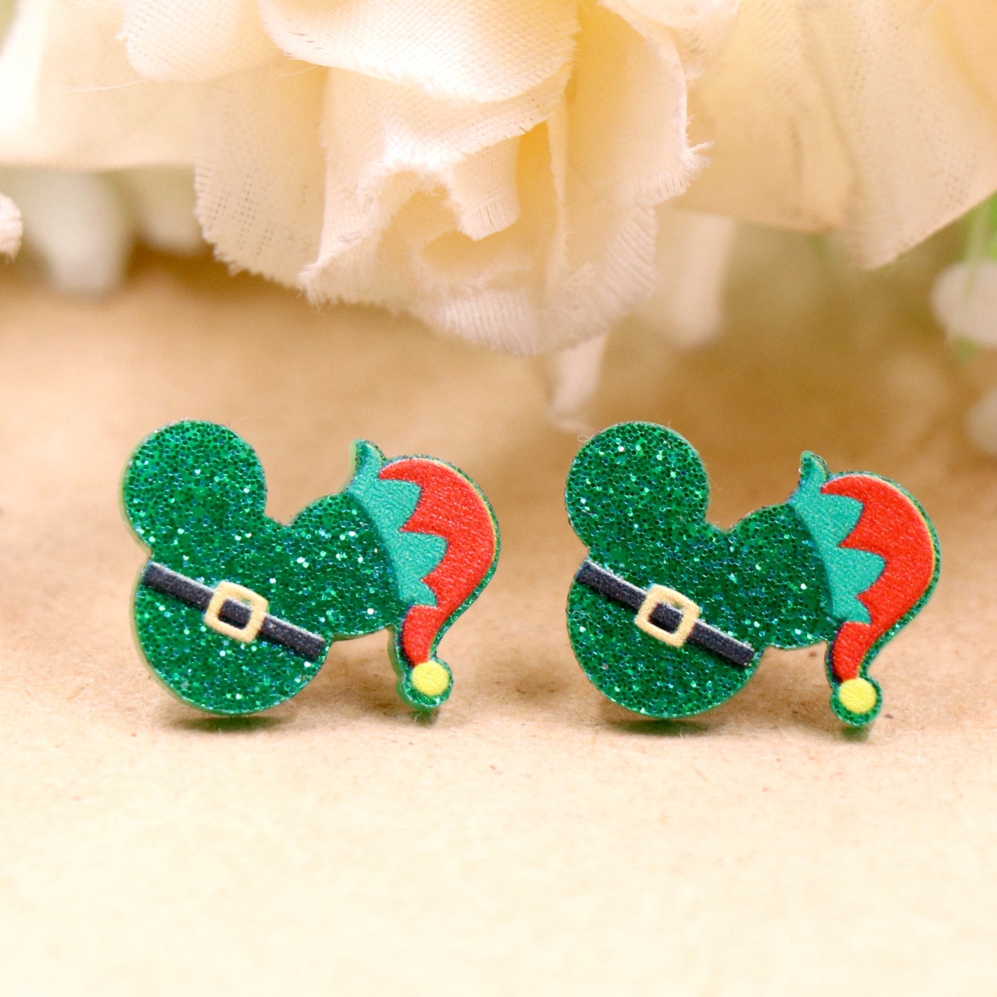 Acrylic Christmas Hat Earrings (Minimo de compra 5) MYA-XiaoY062