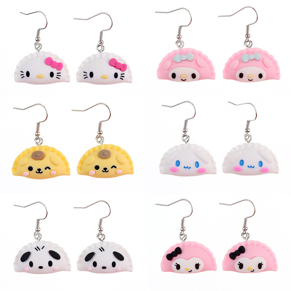 Resin Earrings Cute Cartoon Dumpling Shape (S) MIC-niqing025