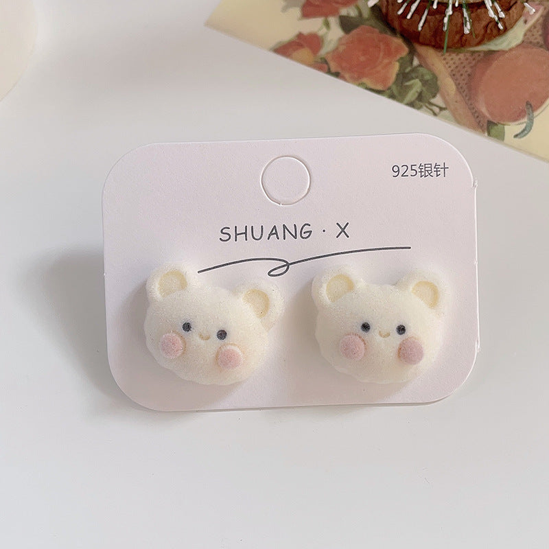 Acrylic flocked cute earrings (Minimo de Compra 2) MYA-ShuangX032