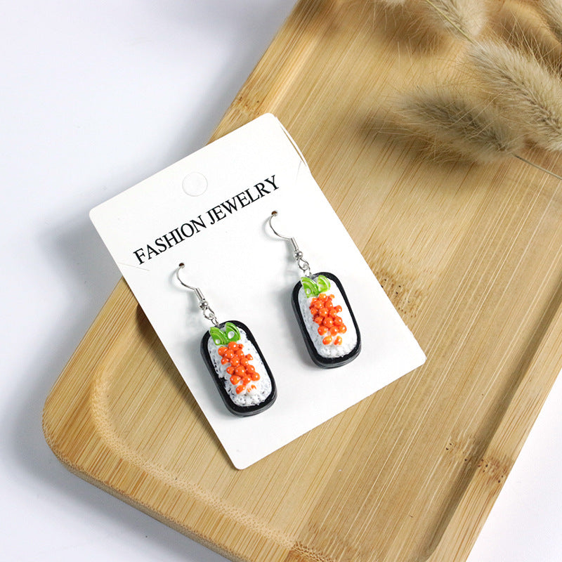 Acrylic Japanese Sushi Earrings  (Minimo de Compra 2) MYA-PingH029