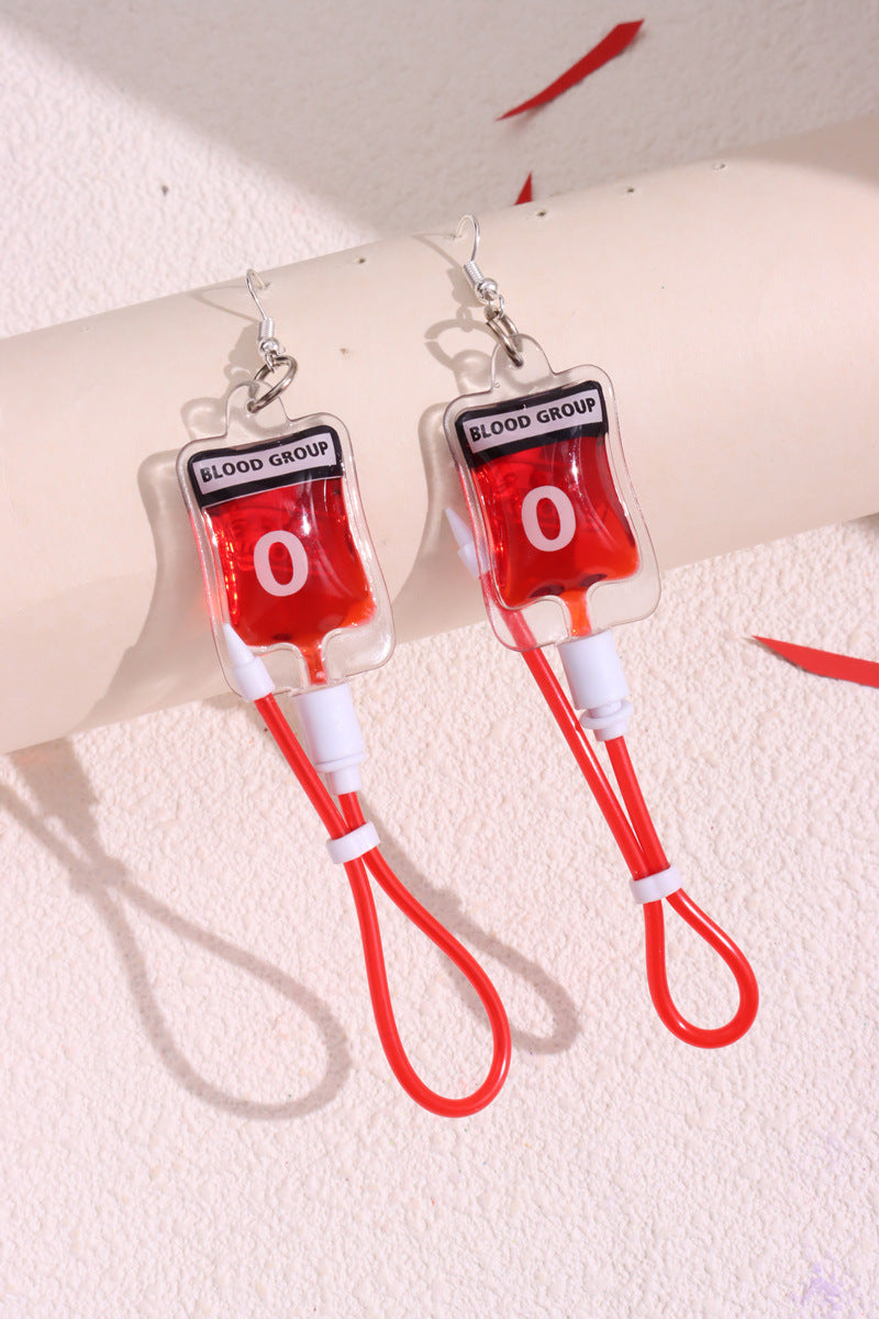 Alloy plasma blood bag earrings (Minimo de compra 2) MYA-HuanQ001