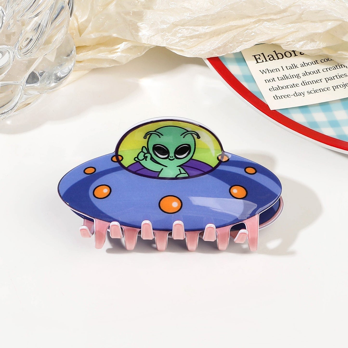 Plastic alien spacecraft acetate hair clip MYA-YHJ003