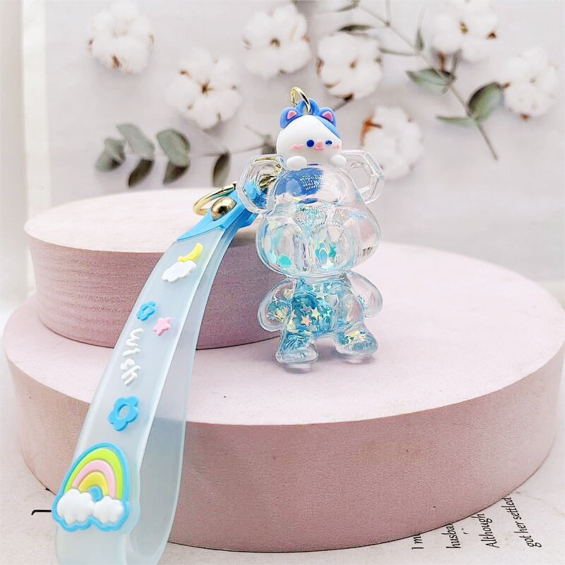 PVC cartoon floating oil keychain MIC-DMF012