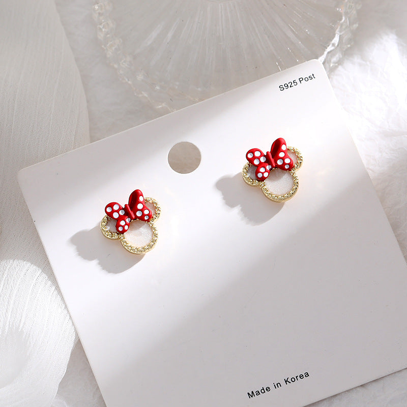 Alloy red bow earrings (Minimo de Compra 2) MIC-SBL017