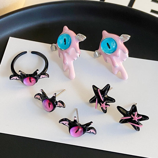 Alloy Bat Monster Earrings MIC-YiY013