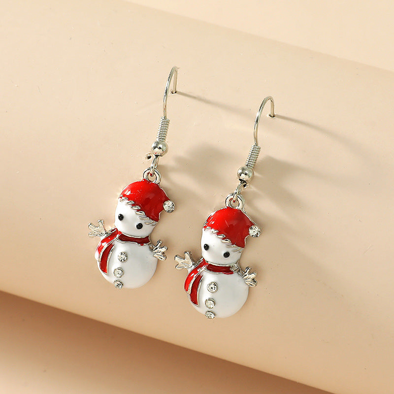 Alloy Christmas Snowman Earrings MIC-KaiQ041