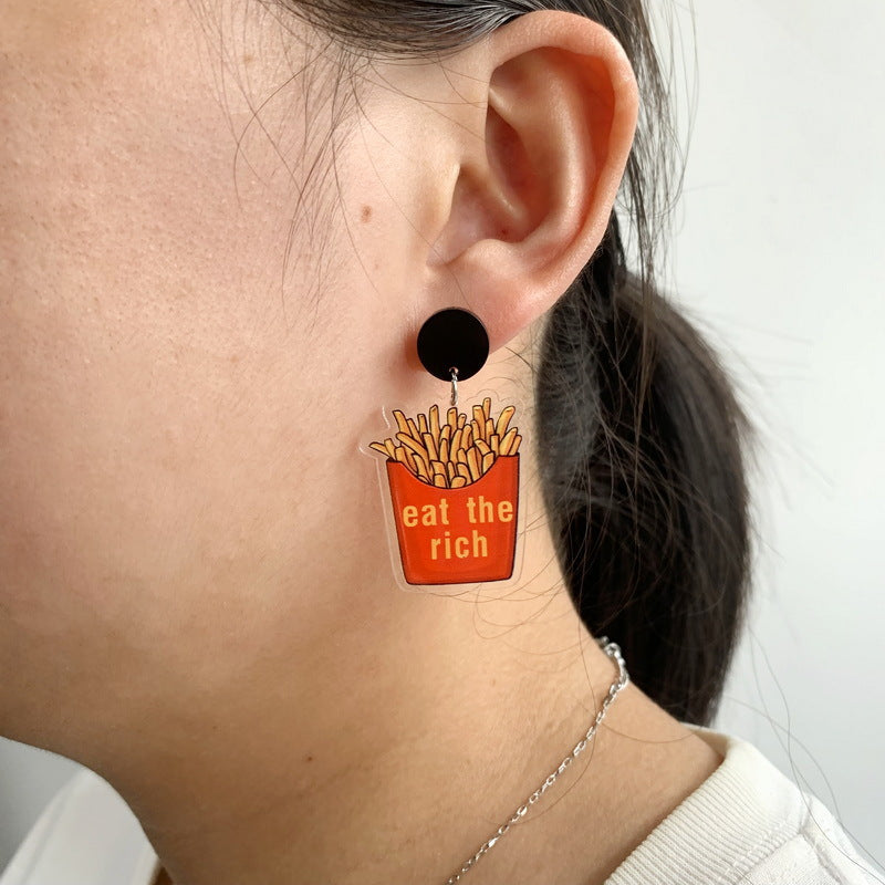 Acrylic sweet potato chips earrings MIC-XueP029