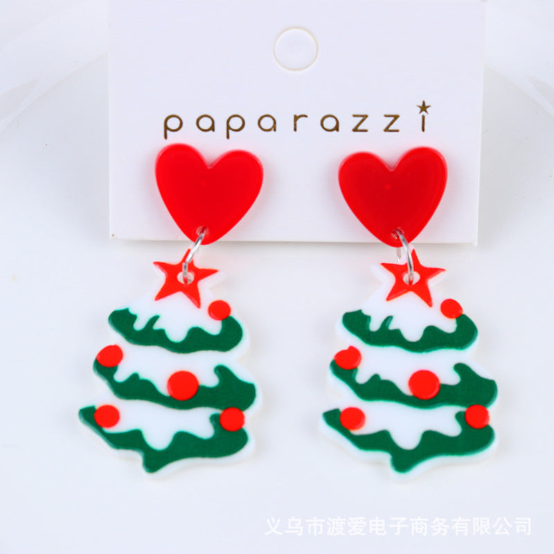 Acrylic Christmas Cartoon Gift Socks Earrings MIC-DuA099