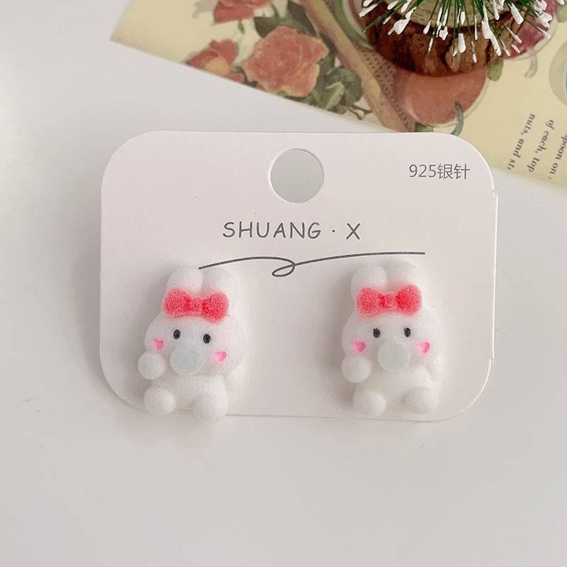 Acrylic flocked cute earrings (Minimo de Compra 2) MYA-ShuangX032