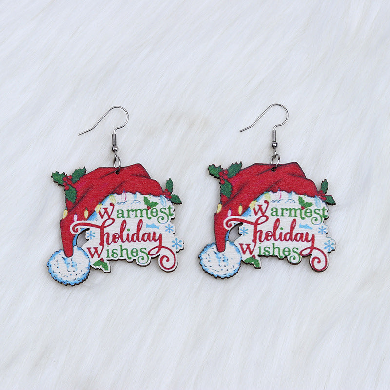 Acrylic Christmas Santa Claus Earrings (Minimo de Compra 2) MYA-DuA049