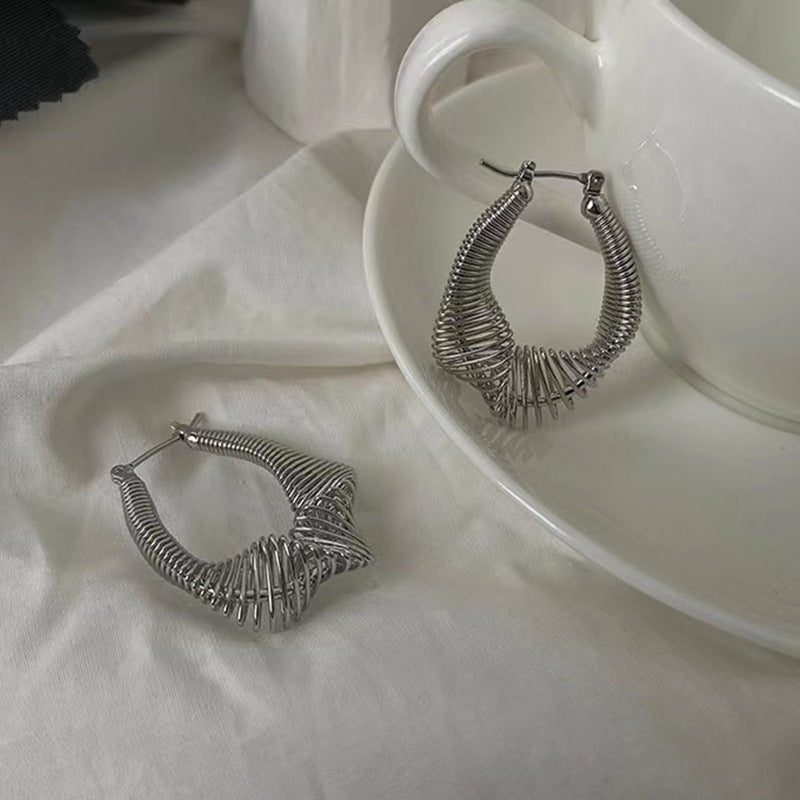 Alloy twisted irregular earrings (Minimo de Compra 2) MIC-HanC003