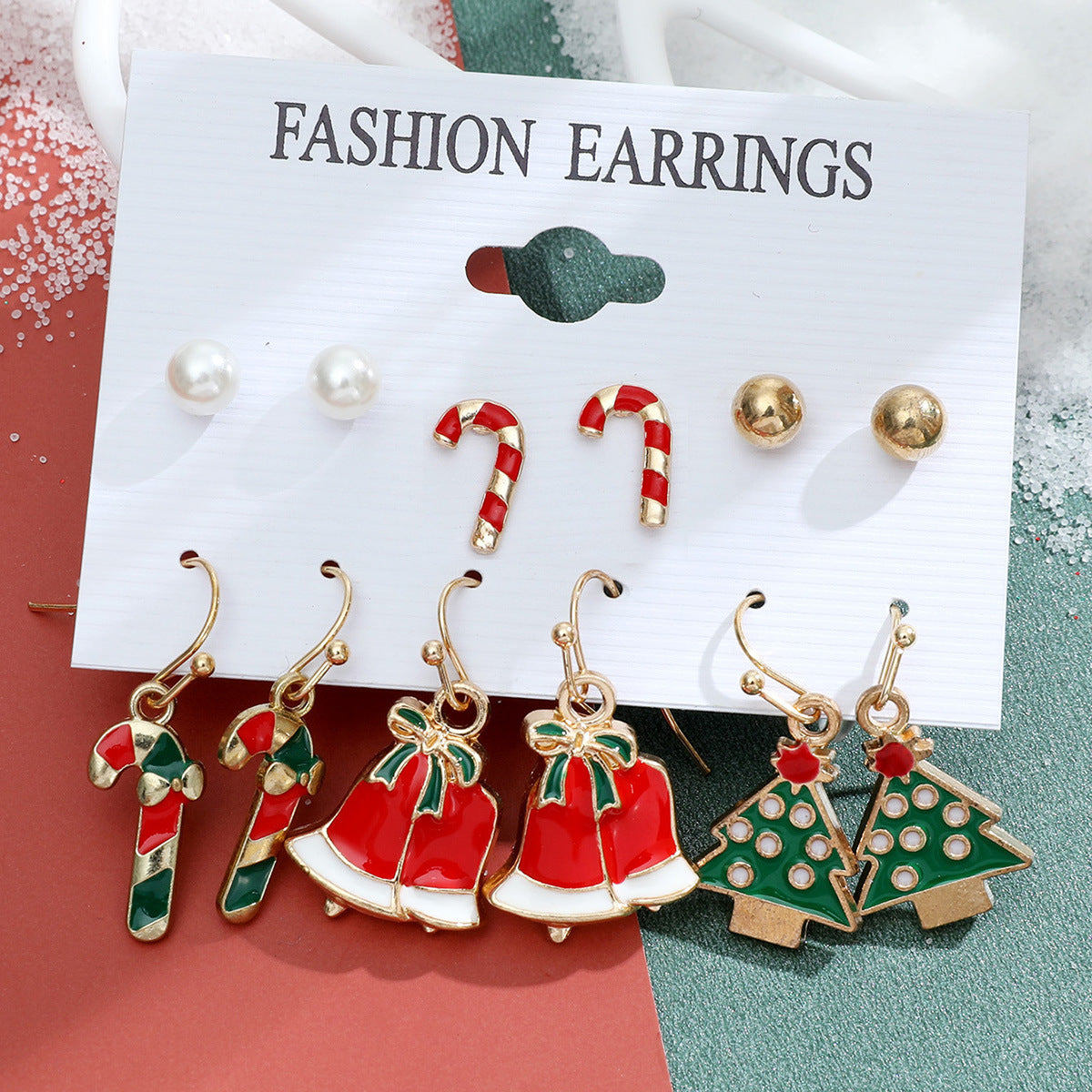 Alloy Christmas Snowman Crutch Earrings (Minimo de Compra 2) MIC-MiaoY096