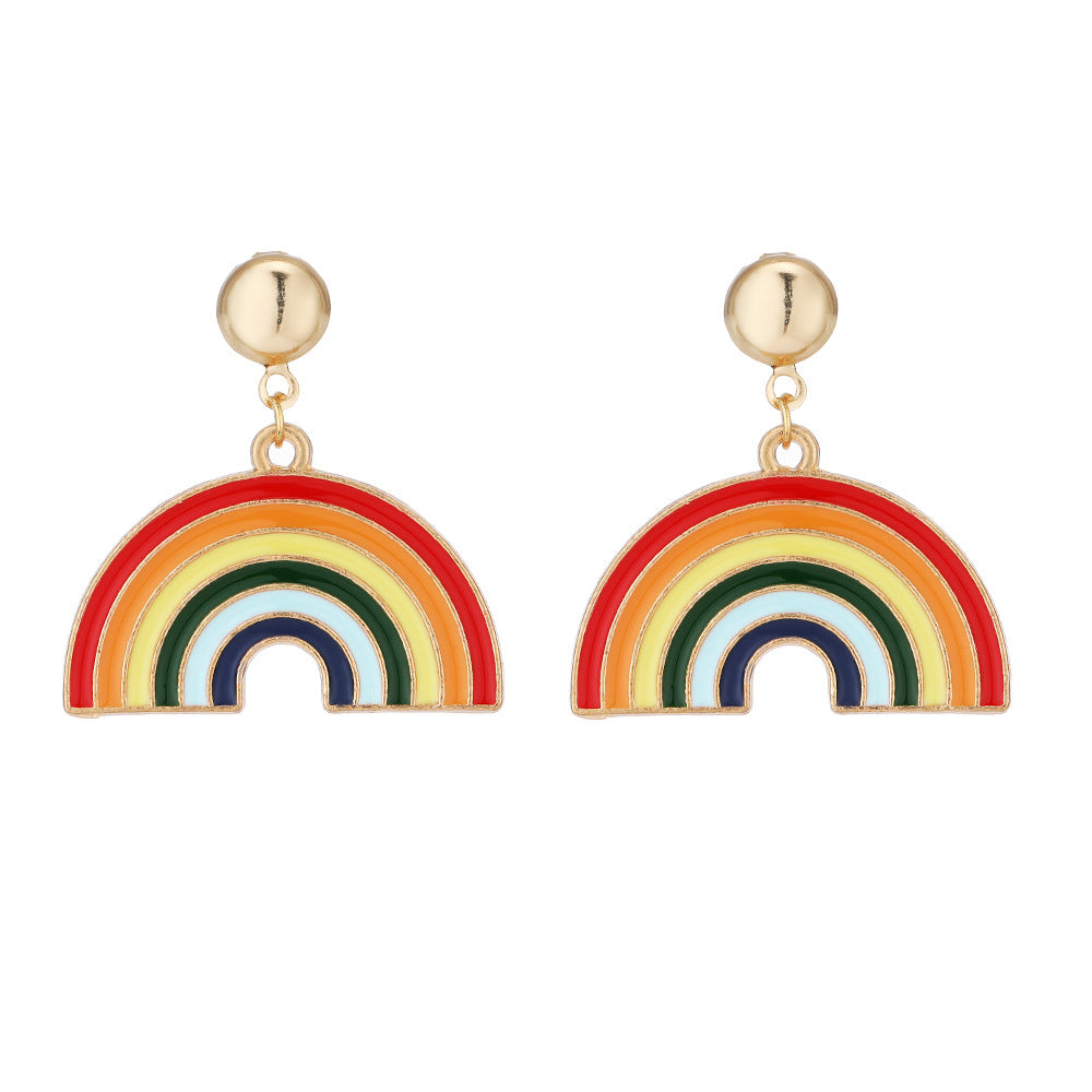 Acrylic cartoon rainbow earrings (Minimo de compra 2) MYA-YiD033