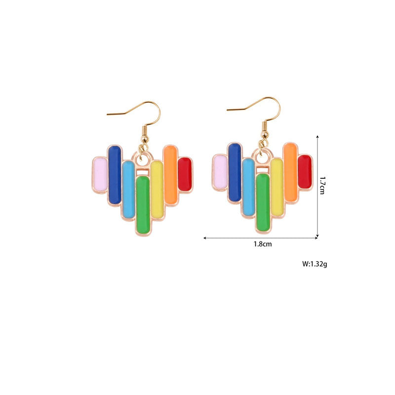 Alloy Rainbow Oil Dropping Earrings MIC-YiY004