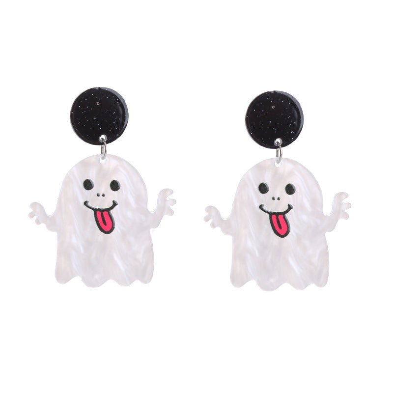 Acrylic Pumpkin Skeleton Ghost Earrings (Minimo de Compra 2) MIC-ChouT039