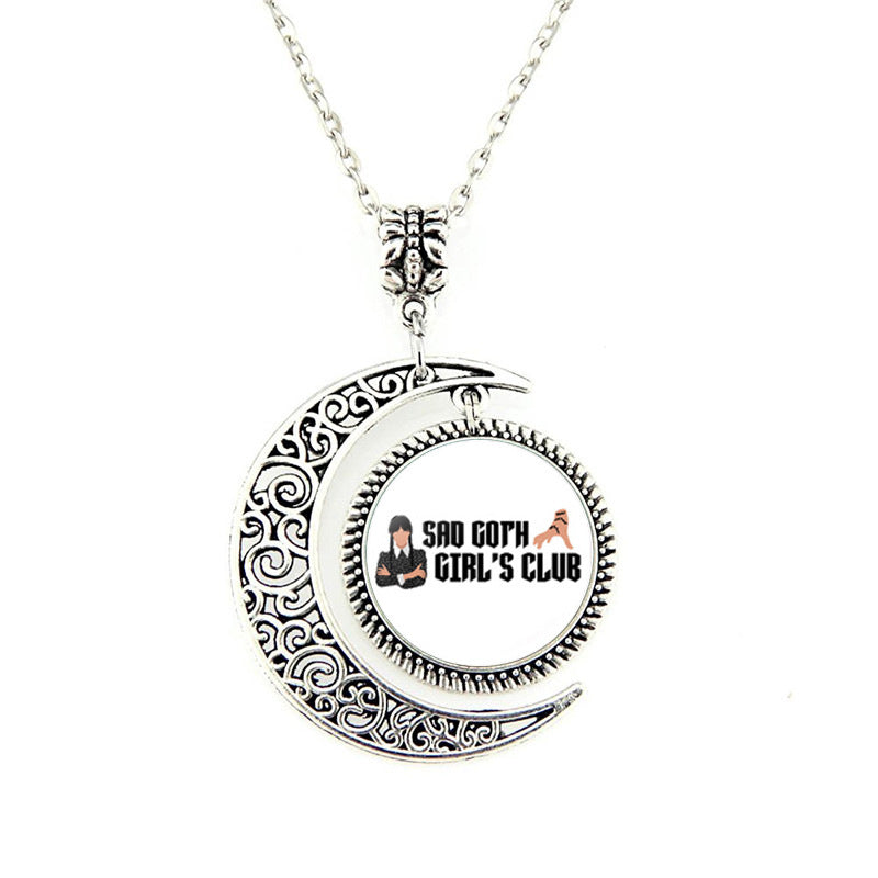 alloy vintage moon hollow necklace MIC-ES-JiaY001