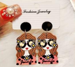 Acrylic Funny Cartoon Girl Earrings MIC-HanS001