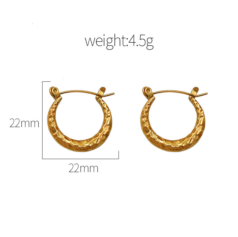 Titanium steel 18K texture Fried Dough Twists earrings MYA-XuanJ009