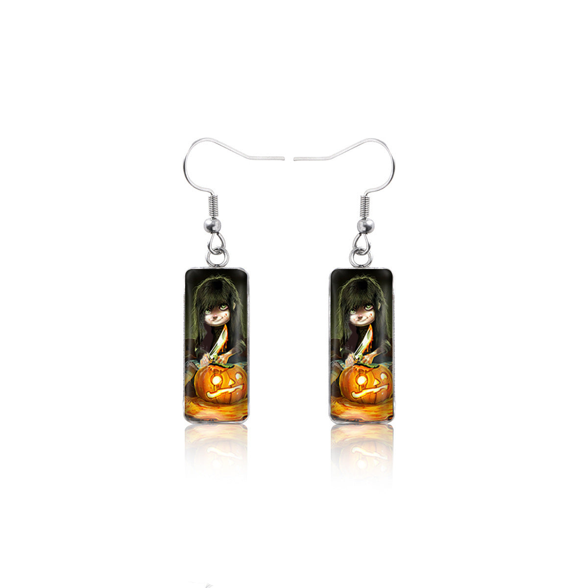 Alloy Pumpkin Witch Earrings (Minimo de Compra 2)  MIC-DiN015