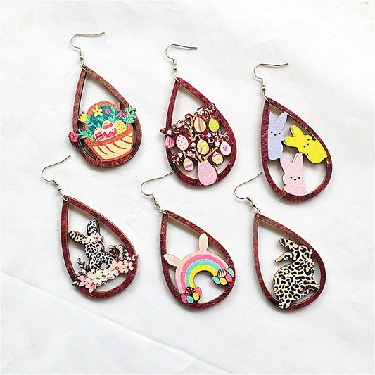 Alloy water droplet hollow earrings MIC-XieN048