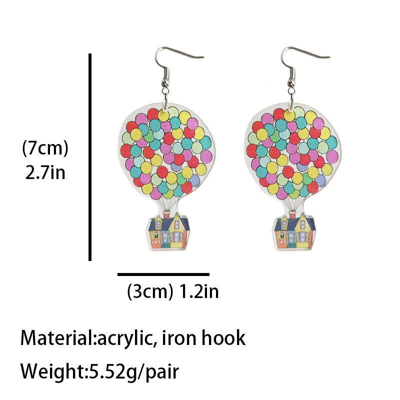 Earrings Acrylic Teacher's Day Color Balloon Fish 3 Pairs Heyi046