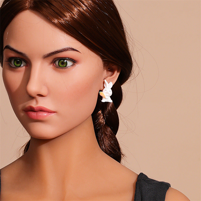 Earring Flocking Cute Stereo Cartoon GuTe032