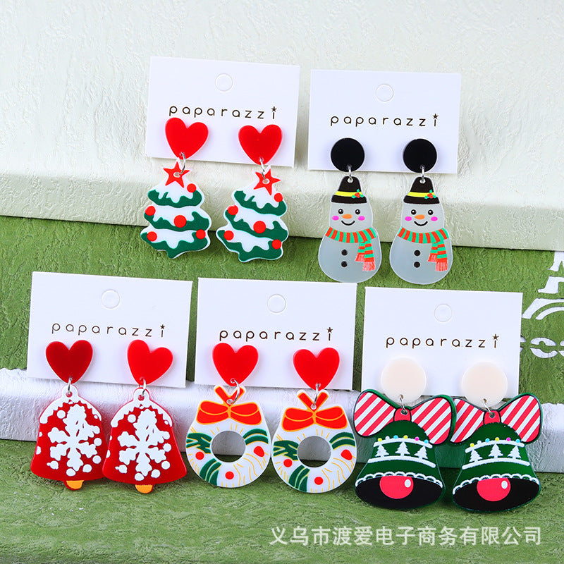 Acrylic Christmas Cartoon Gift Socks Earrings MIC-DuA099