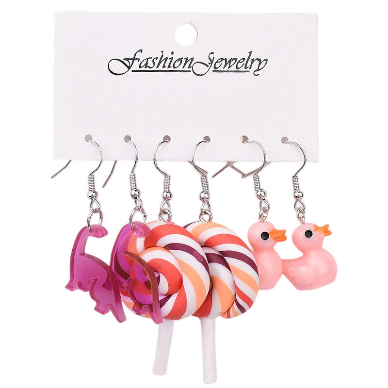 Resin Strawberry Little Yellow Duck Earnails MIC-XunT008