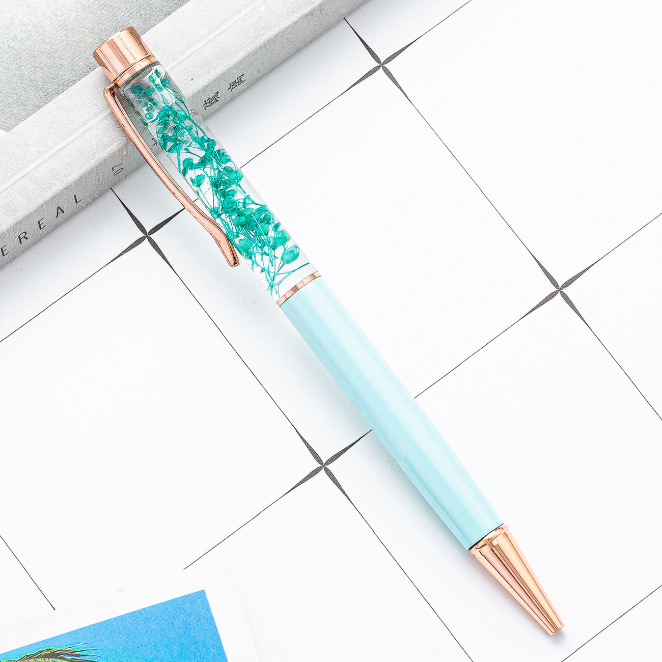 DIY Dried Flower Metal Ballpoint Pen Huah023