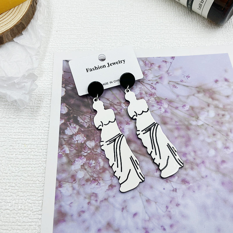 Acrylic broken arm Venus earrings Minimo de compra 2 MIC-BenD001