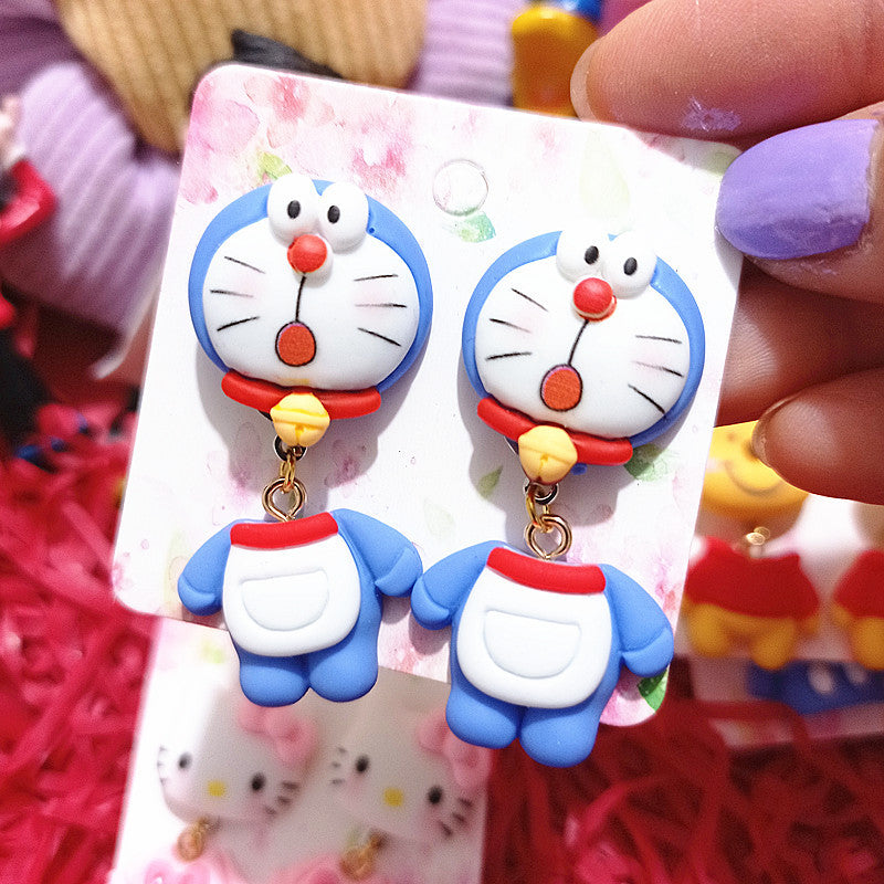 Alloy Blue Fat Winnie Earrings MYA-XingJ089