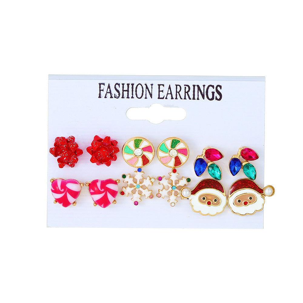 Alloy Christmas Snowflake Santa Claus Earrings (Minimo de Compra 2) MYA-MiaoY091