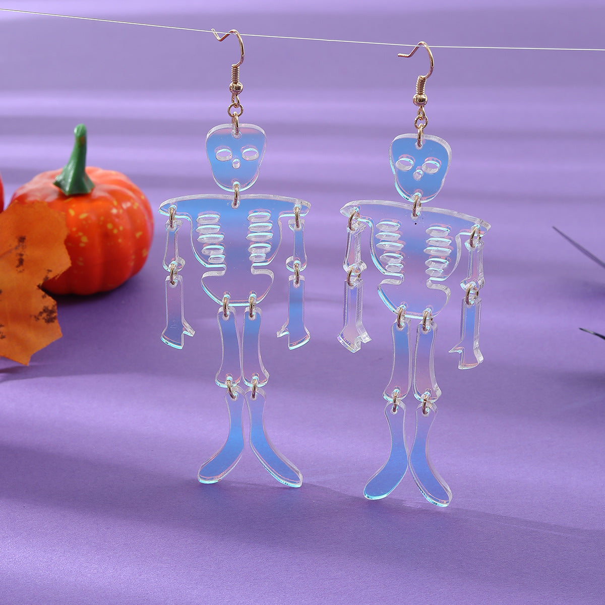 Acrylic Halloween Skull Earrings (Minimo de Compra 5) MIC-DaiW023