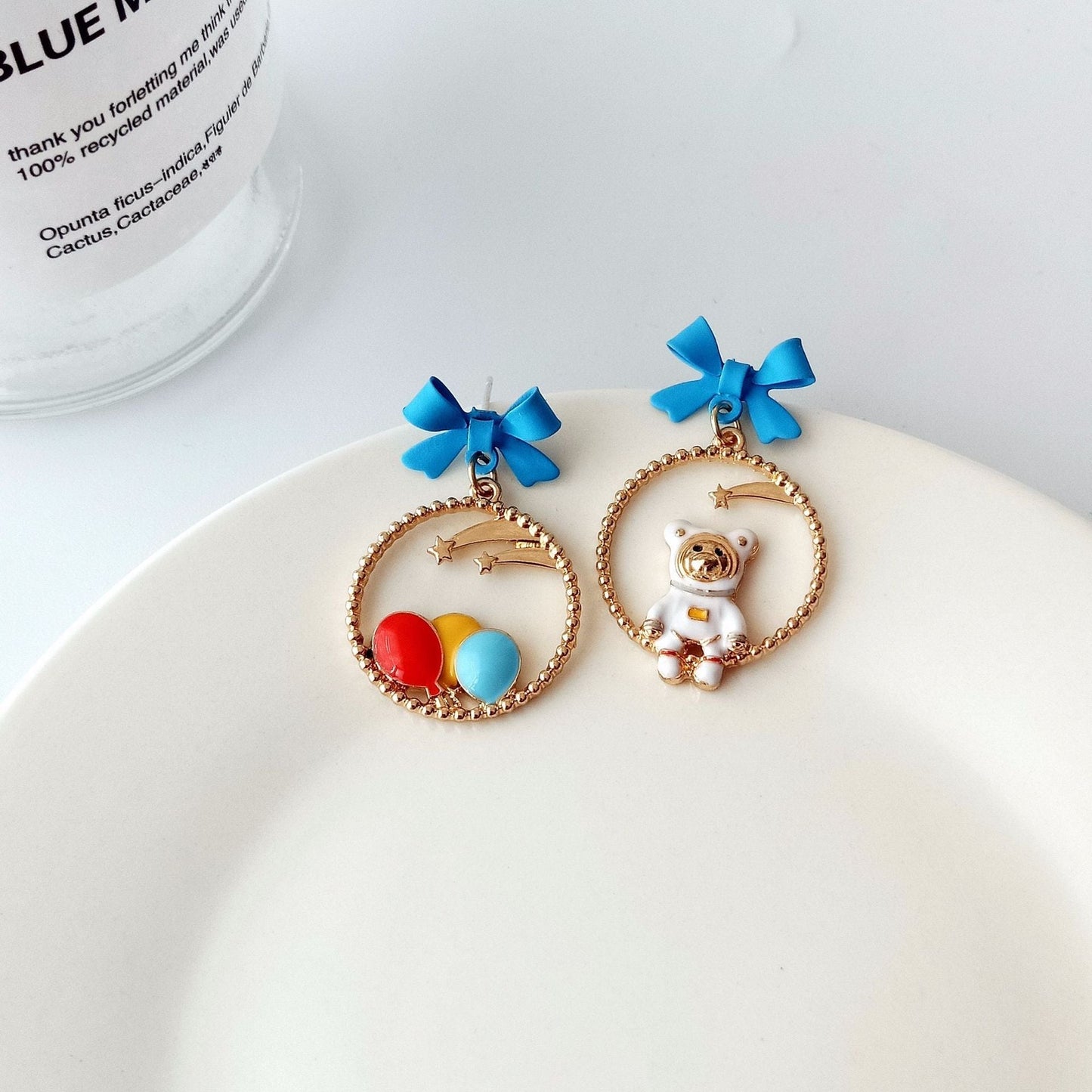 S925 Silver Needle Alloy Enamel Paint Bow Earrings (Minimo de compra 2) YKT001