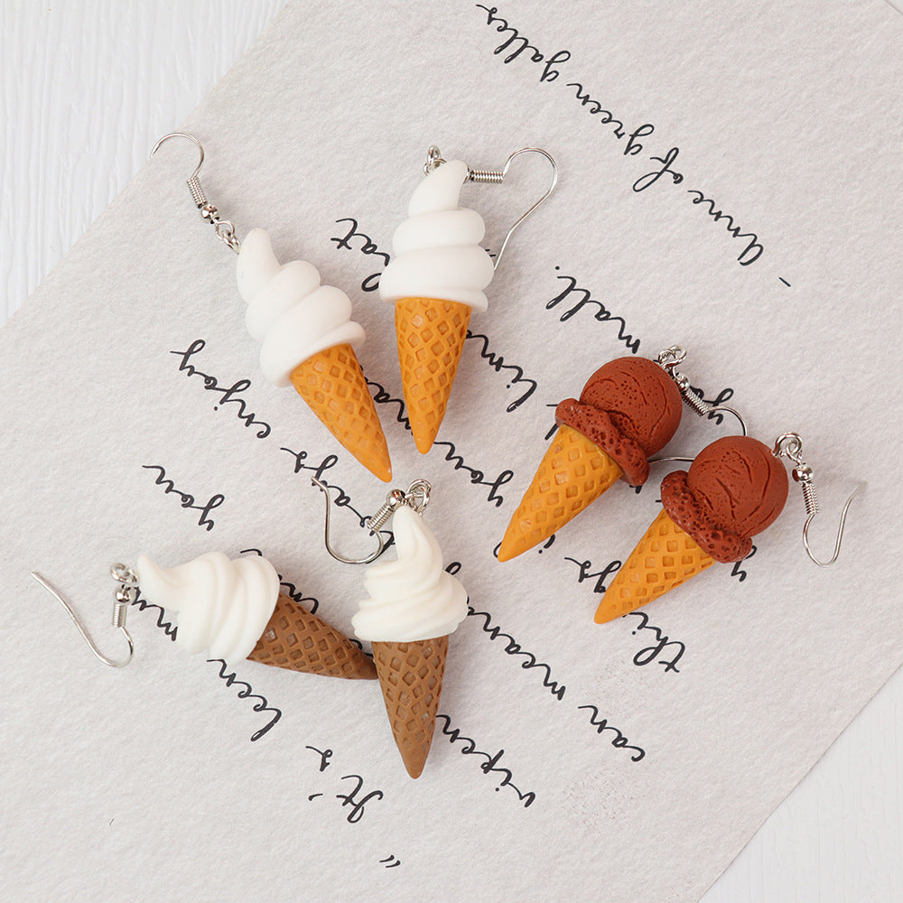 Resin Earrings Fun Cute Three-dimensional Ice Cream MIC-niqing014