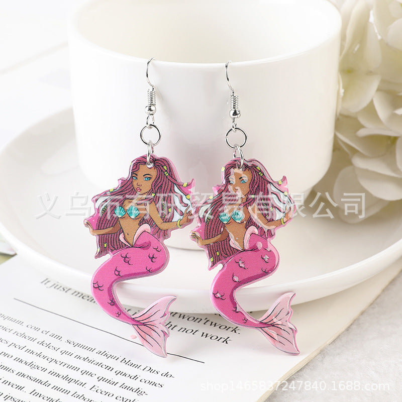 Resin dual color printed earrings (Minimo de Compra 2) MIC-YouY010