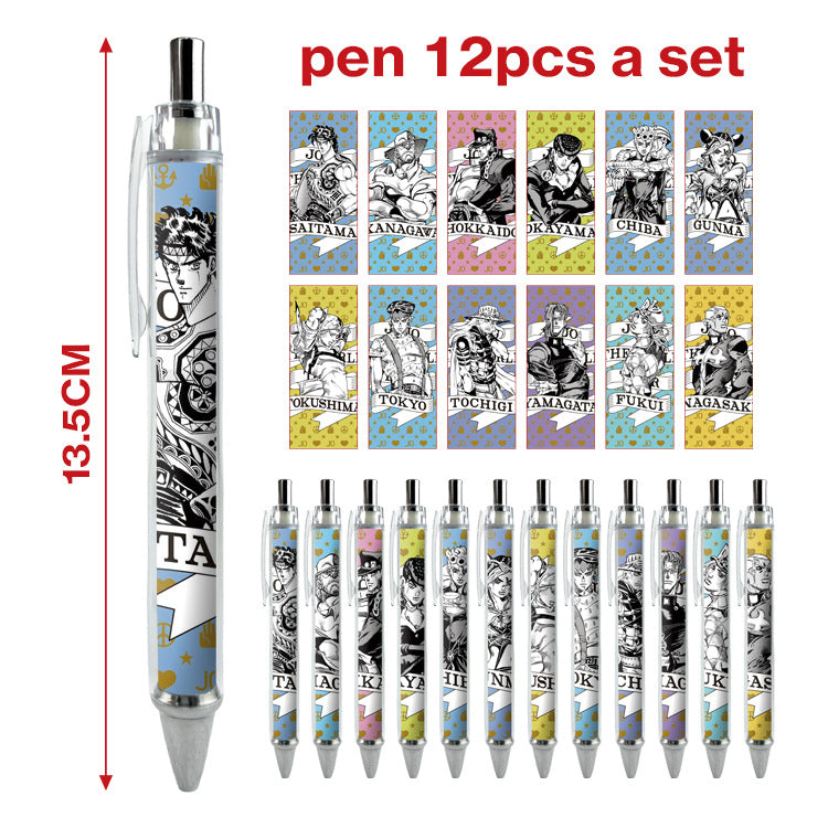 12pcs/pack cartoon character touch neutral pen ManC002