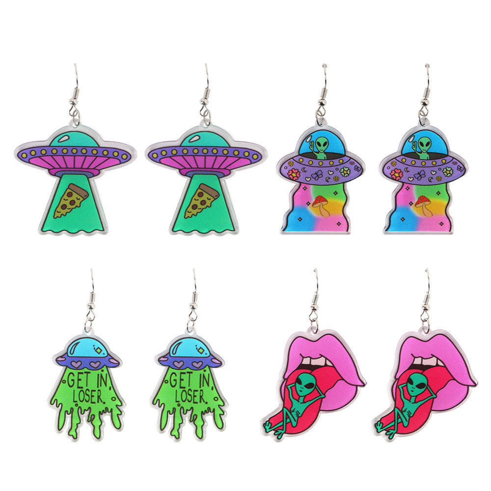 Acrylic alien earrings MIC-ChouD031