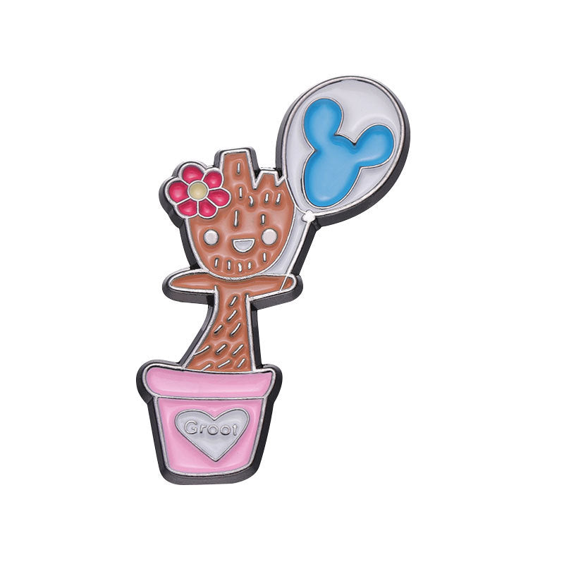 Alloy cactus holding balloon brooch MYA-QiH011