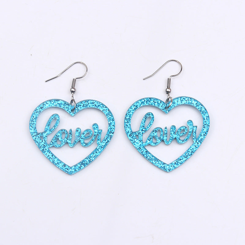 Acrylic Halloween Love Letter Earrings (Minimo de Compra 2) MIC-DuA024