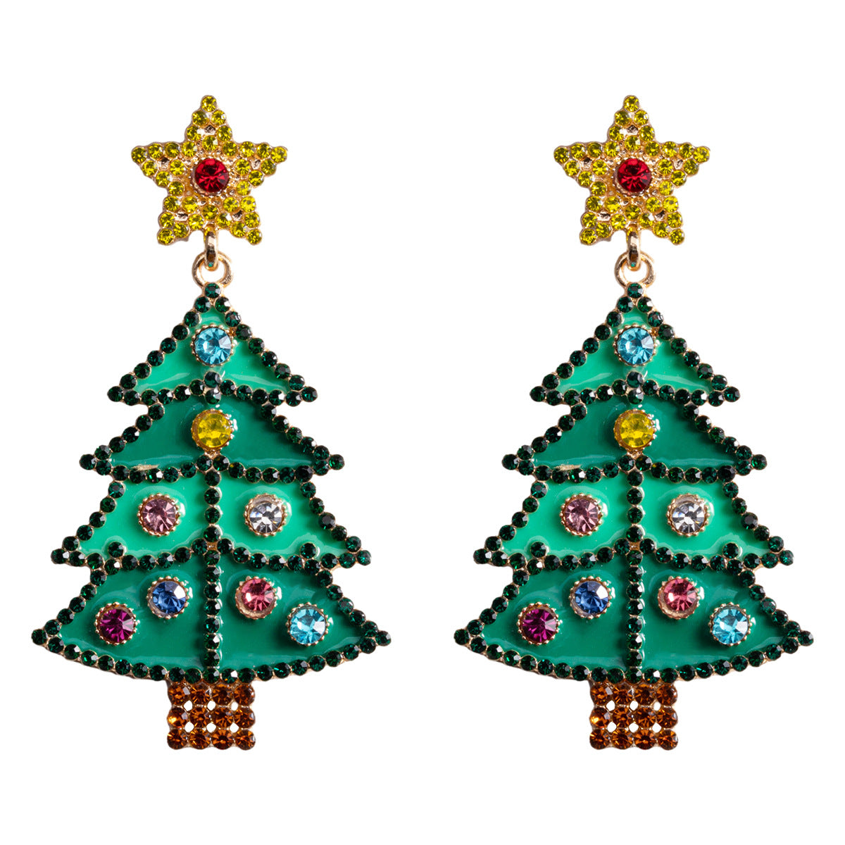 Alloy Christmas Tree Bell Earrings (Minimo de Compra 2) MIC-DWKM005