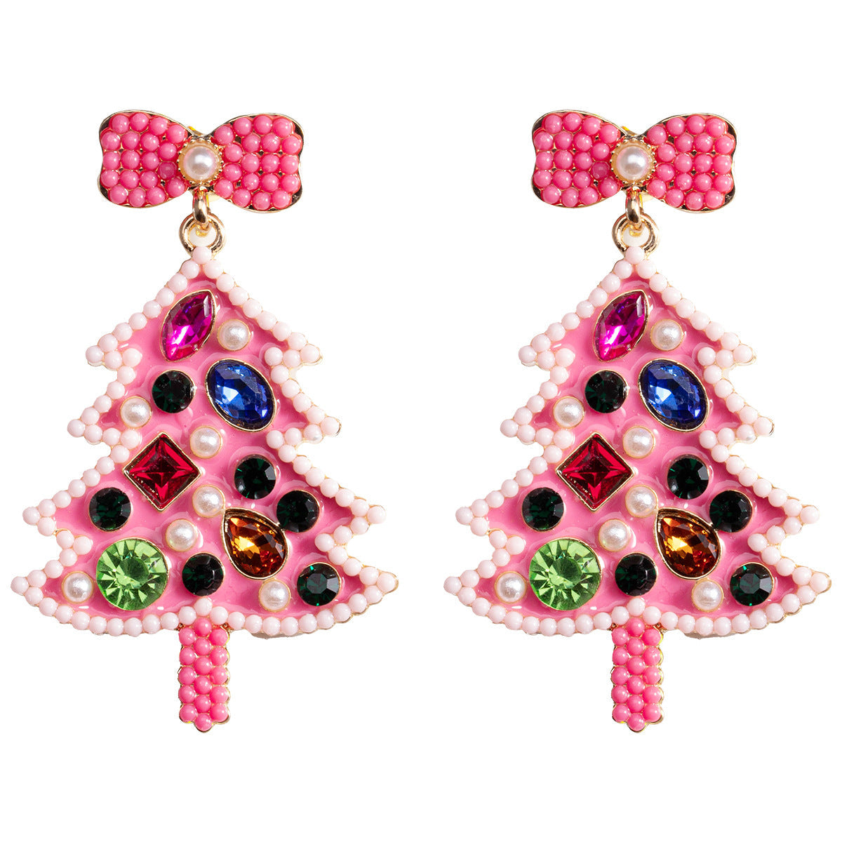 Alloy Christmas Tree Bell Earrings (Minimo de Compra 2) MIC-DWKM006