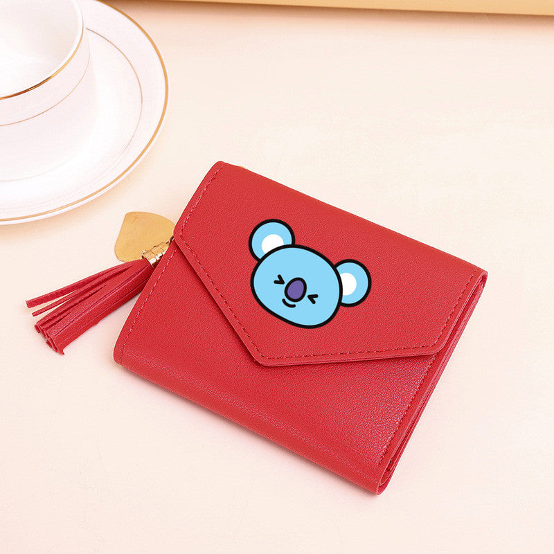 PU card bag tassel short wallet MIC-XingY015