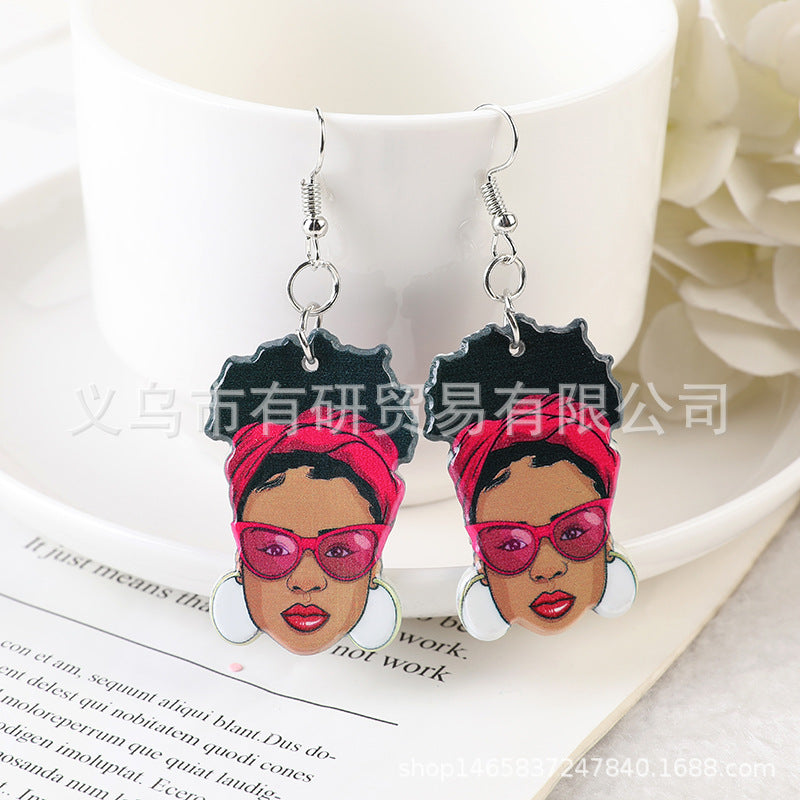 Resin dual color printed earrings (Minimo de Compra 2) MIC-YouY010