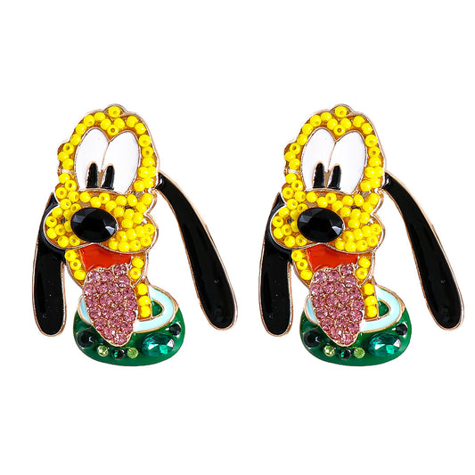 Alloy cartoon dog exaggerated earrings MIC-JuJ008